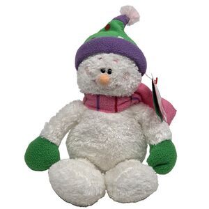 white plush snowman toy 10" First & Main
